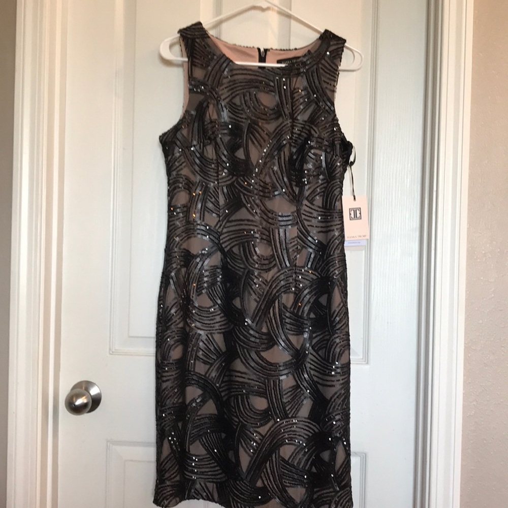 Black sequin cocktail dress